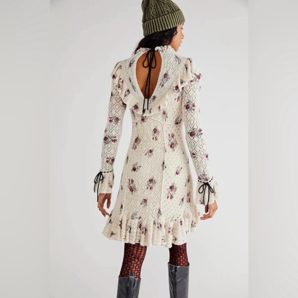 Free People NWT Rose Petal Soft Sweater Dress W/Slip - Picture 3 of 4